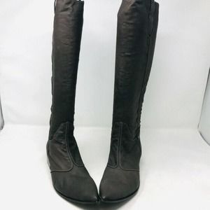 Gianni Barbato Leather Knee High Pointed Toe Boots